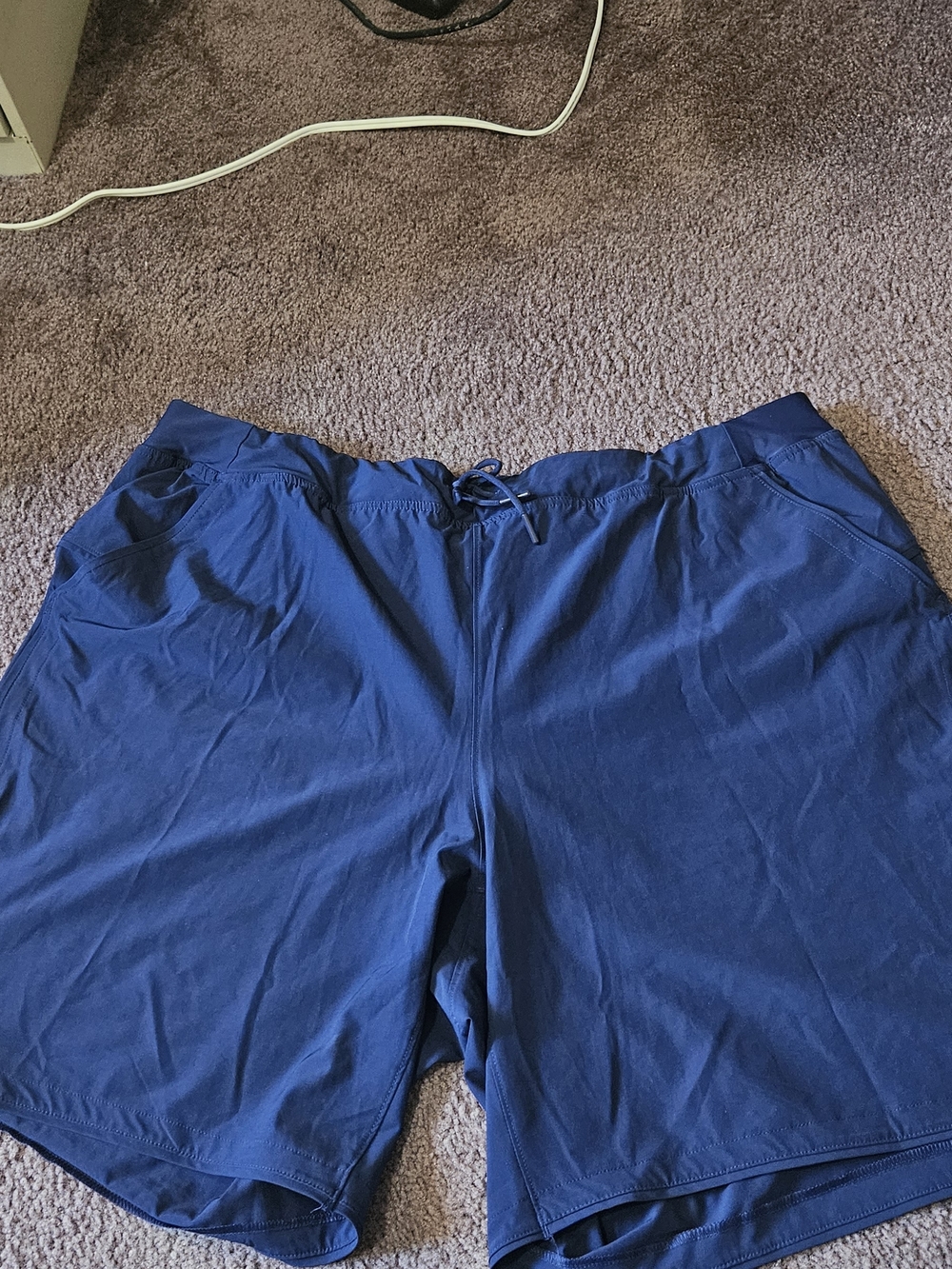 Womens Lands' End Navy Drawstring Swim/Active Shorts
